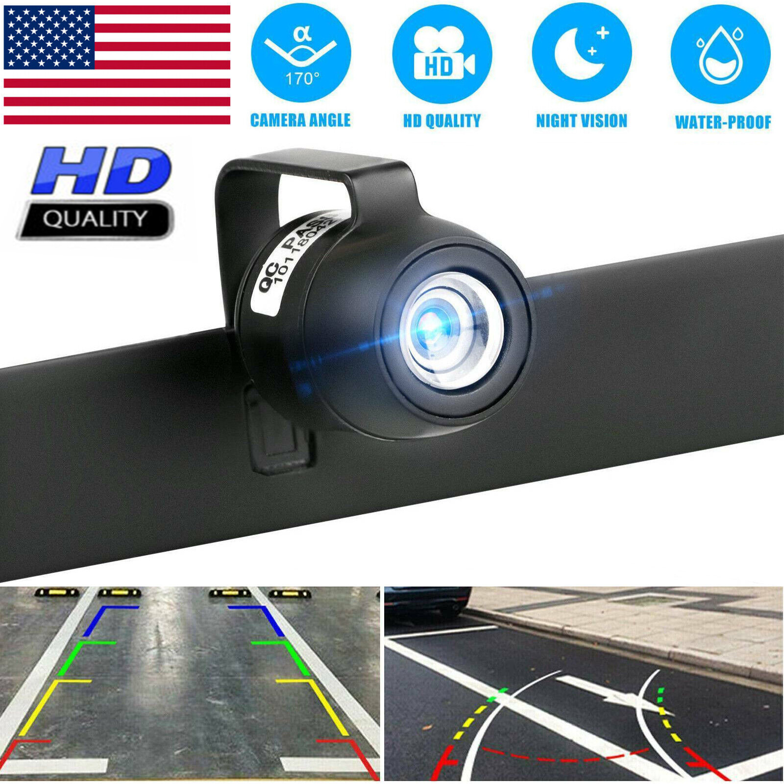 170° HD Car Rear View Camera Night Vision Backup Reverse Parking Cam Waterproof