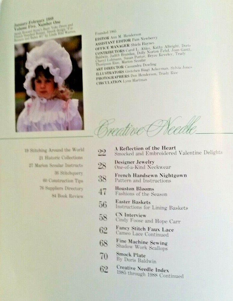 Creative Needle mags, 1986-1996, $3 each, choose your issues, smocking +++