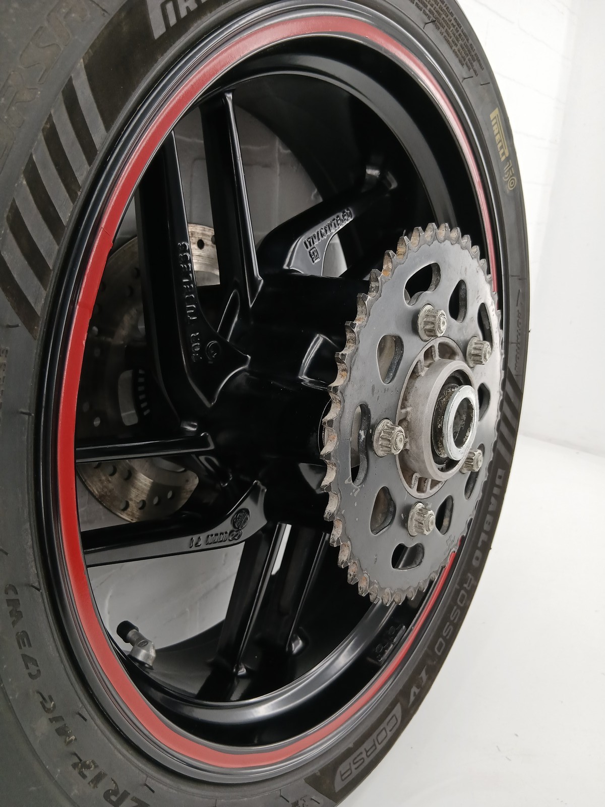 Ducati 899 959 Oem Rear Wheel STRAIGHT Rim Cush Drive Tire Pirelli 50221612ab