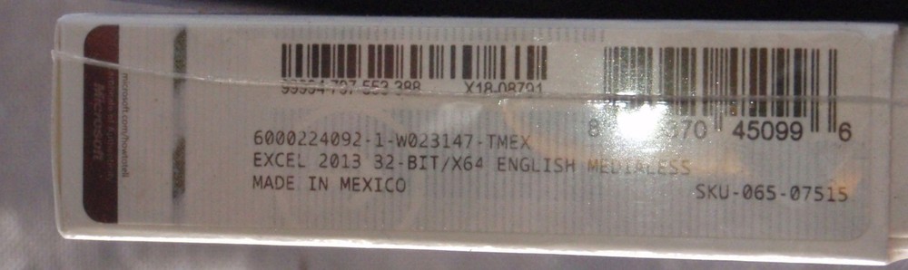 Microsoft Excel 2013 Product Key Card - US Ship