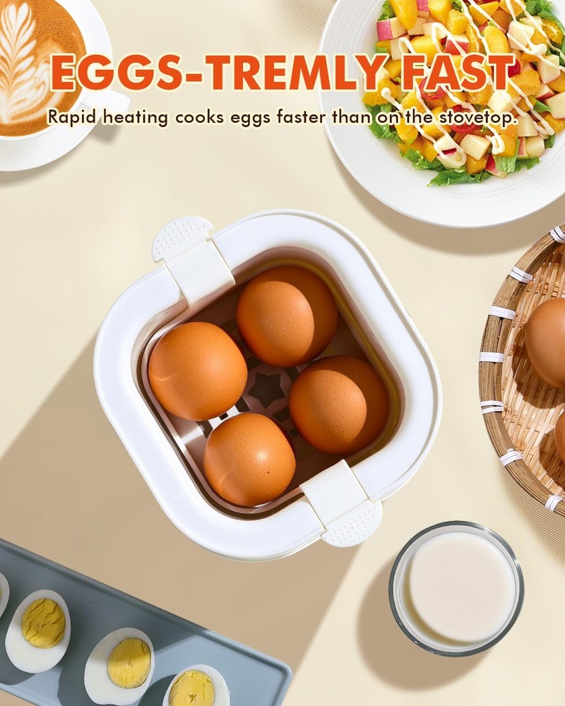 6-Function Egg Cooker for Hard Boiled Eggs Egg Boiler with Timer Egg Cooker f...