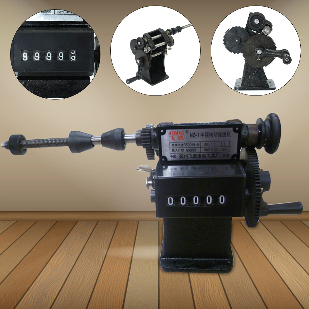 Dual Purpose Manual Coil Winder Machine Counter Wire Coil Winding Tool 0-99999