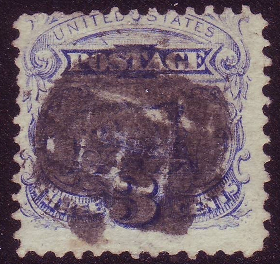 114 ( 3c Train Pictorial ) w GRILL & UNIDENTIFIED Cancel - TAKE A LOOK !!