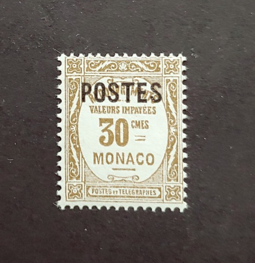 CLASSIC SURCHARGE 30C VF MNH MONACO (K8)