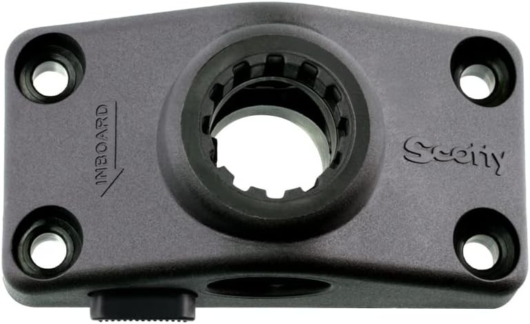 Scotty #241L-BK Locking Side Deck Mounting Bracket, Black, Small Small, Black