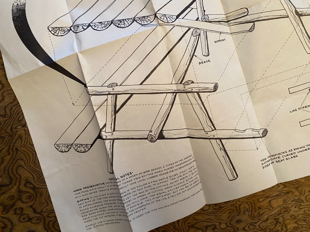 Picnic Table Plans from McCulloch Full Page Foldout Complete Plans