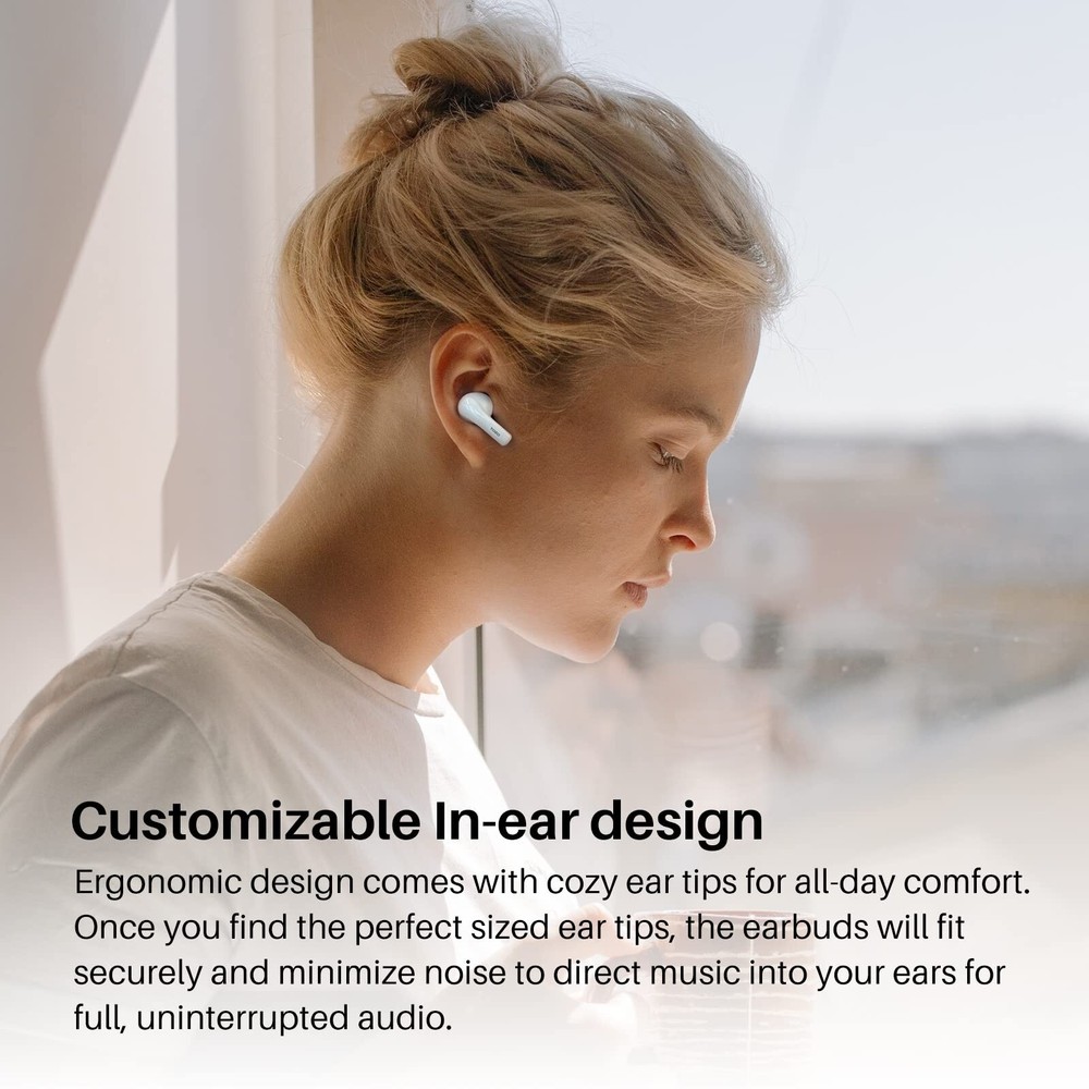 TOZO A2 Mini Wireless Earbuds Built-in Microphone, White (Renew)