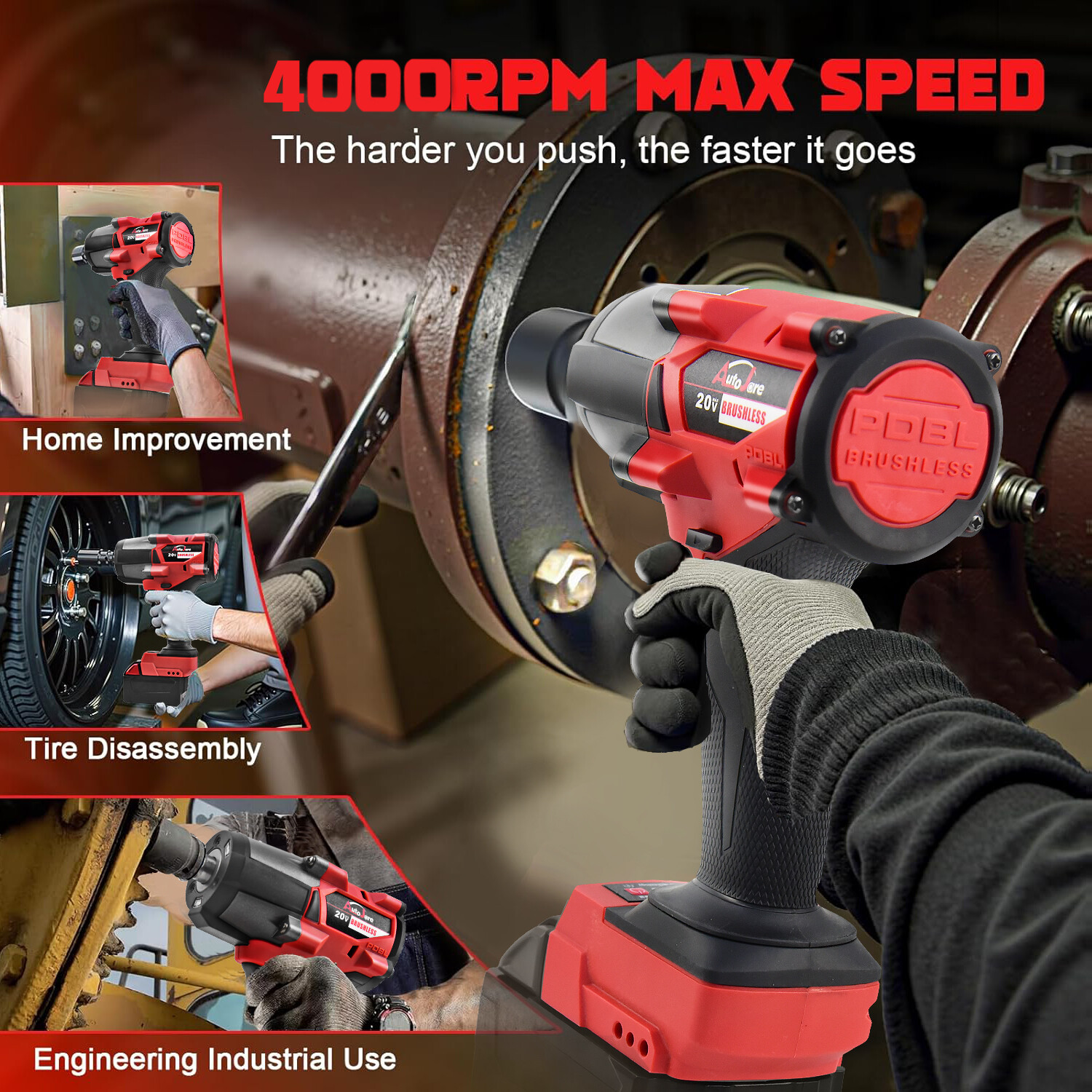 Cordless Impact Wrench for Milwaukee M18 Battery 1/2" High Torque 1500N.m