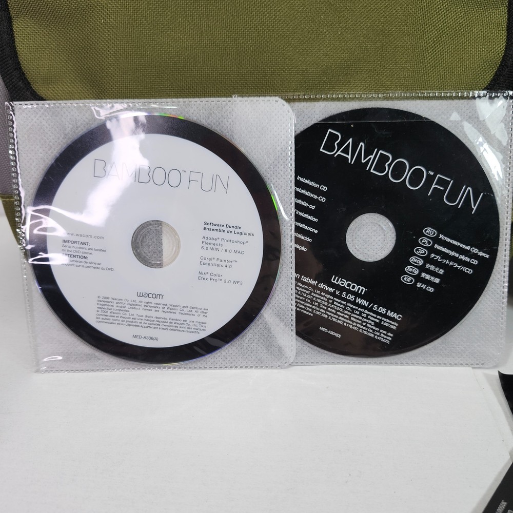 Wacom Bamboo Fun CTE-450 Tablet - Stylus, Mouse, Case, & Software Included!