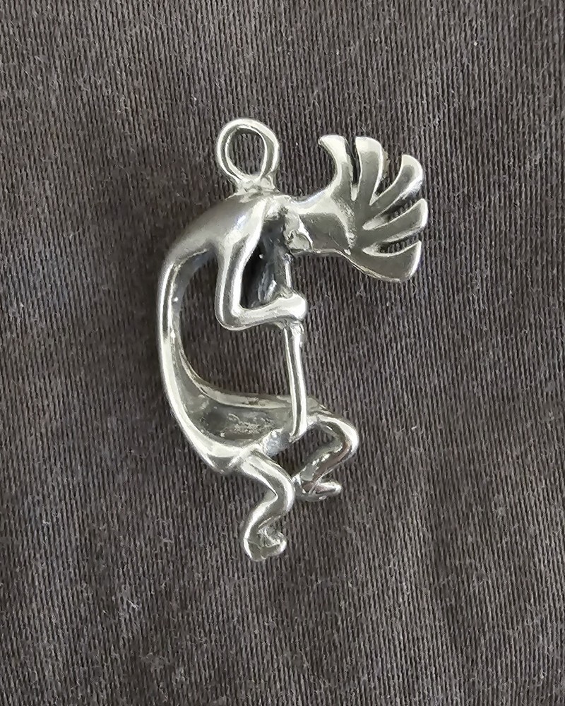 Authentic Navajo KOKOPELI Pendant Signed MASHA