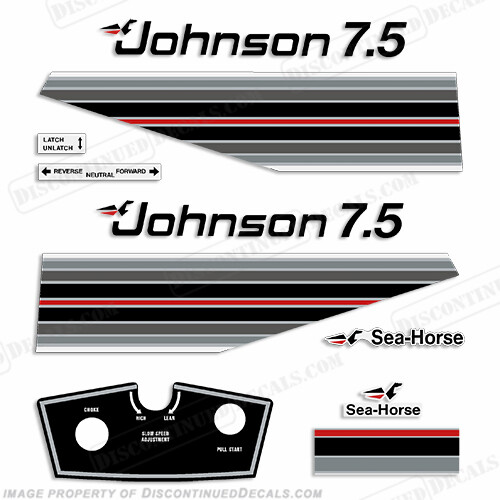 Fits Johnson 1982 7.5hp Decals