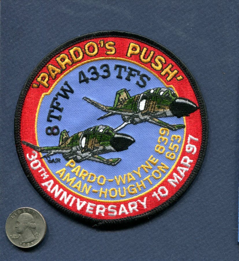 8th TFW 433rd TFS PARDO'S PUSH 30th 1967 USAF F-4 PHANTOM Squadron Patch