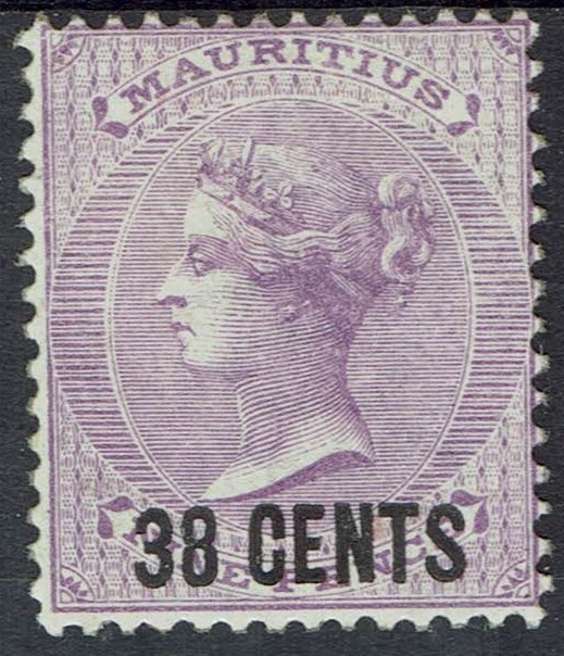 MAURITIUS 1878 QV 38 CENTS ON 9D