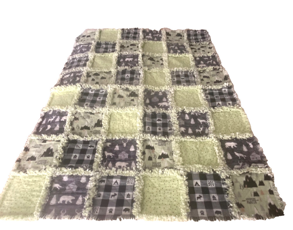 Rag Quilt NEW!  Handmade Wilderness Theme