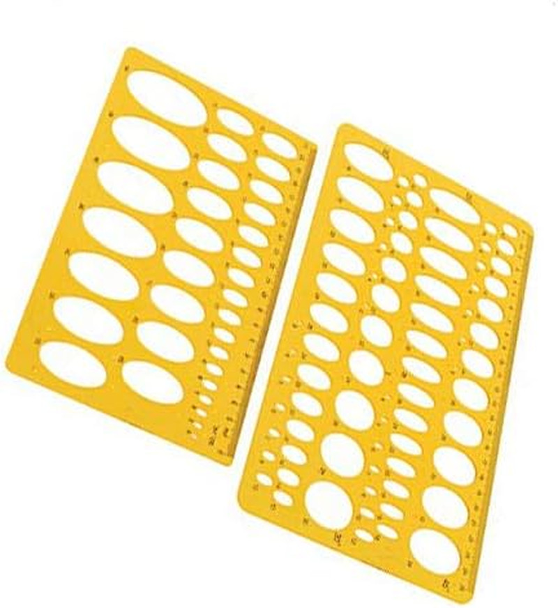 Rocutus 2Pcs Ellipse Isometric Oval Geometry College Math Stencil Ruler Template
