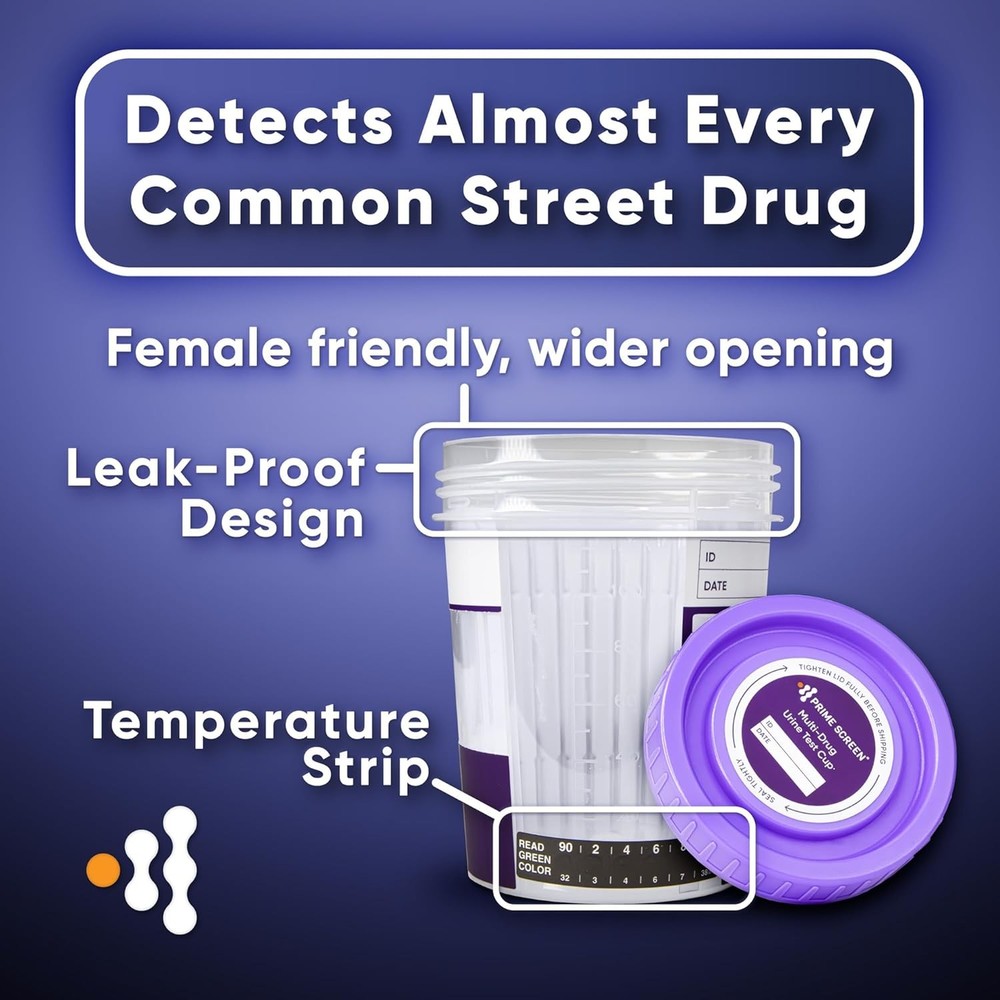 [5 pack] Prime Screen 14 Panel Urine Drug Test Cup - Instant Testing Marijuana (