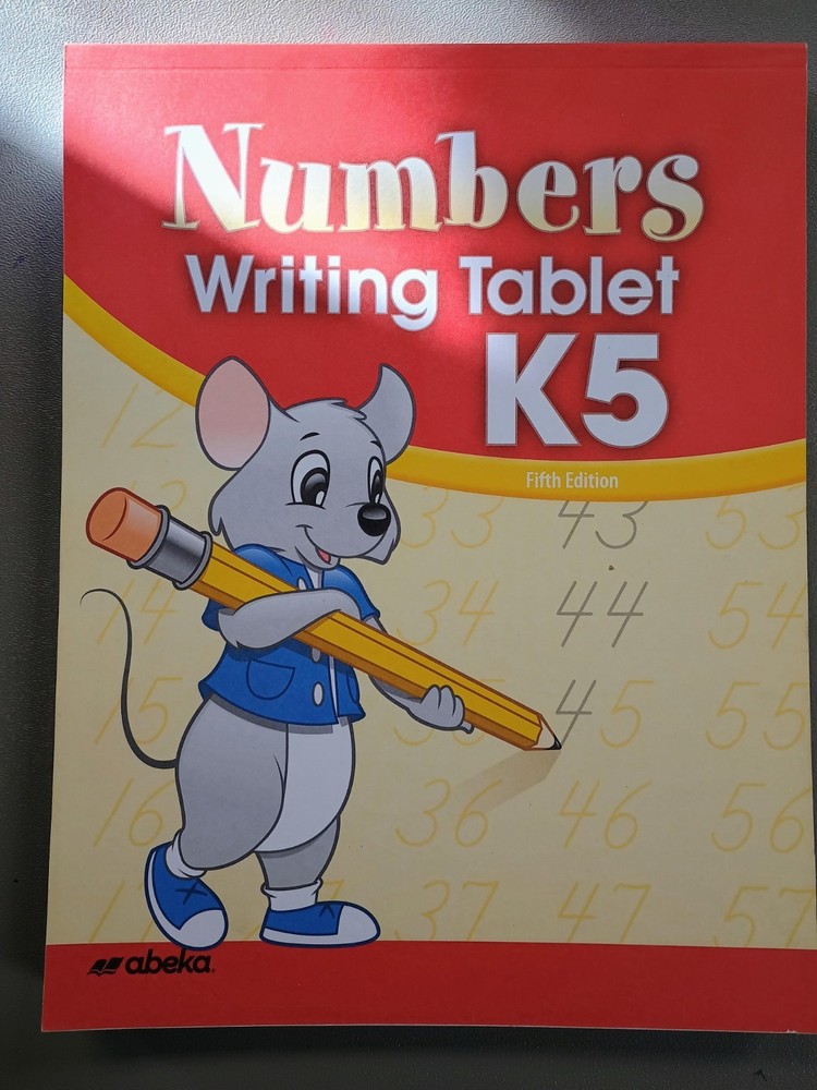 Abeka Numbers Writing Tablet K5 Fifth Edition Educational Workbook
