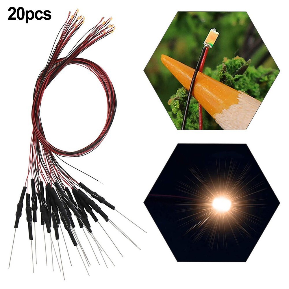 Small Scale Warm White LED Lights for Model Building & Railroad Layout (20pcs)