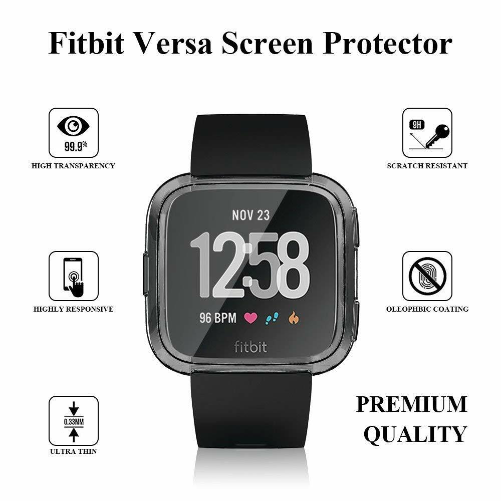 Silicone Protective TPU Frame Cover Case with Screen Protector For Fitbit Versa