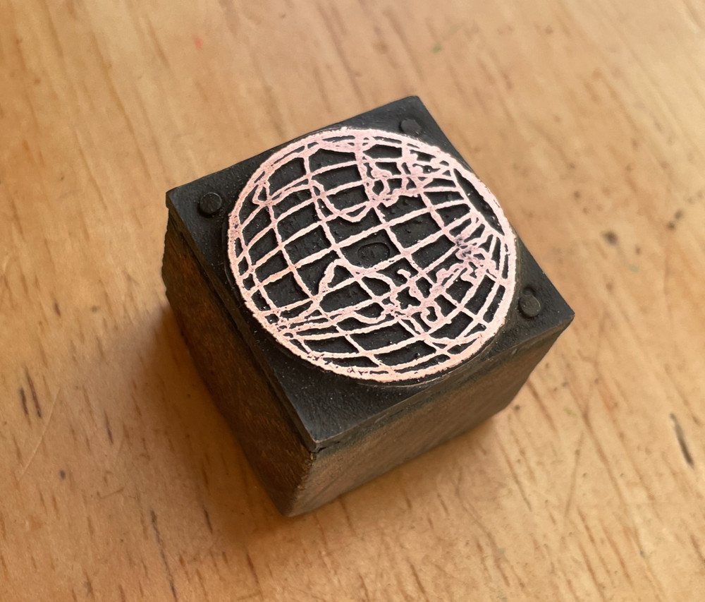 Printing Letterpress Printers Block Copper Globe (165)