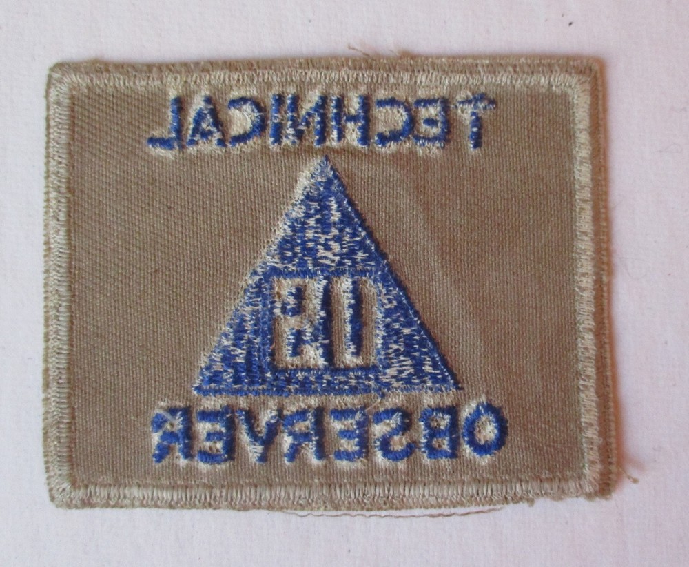 Original WW2 Vintage US TECHNICAL OBSERVER PATCH Cut Edge