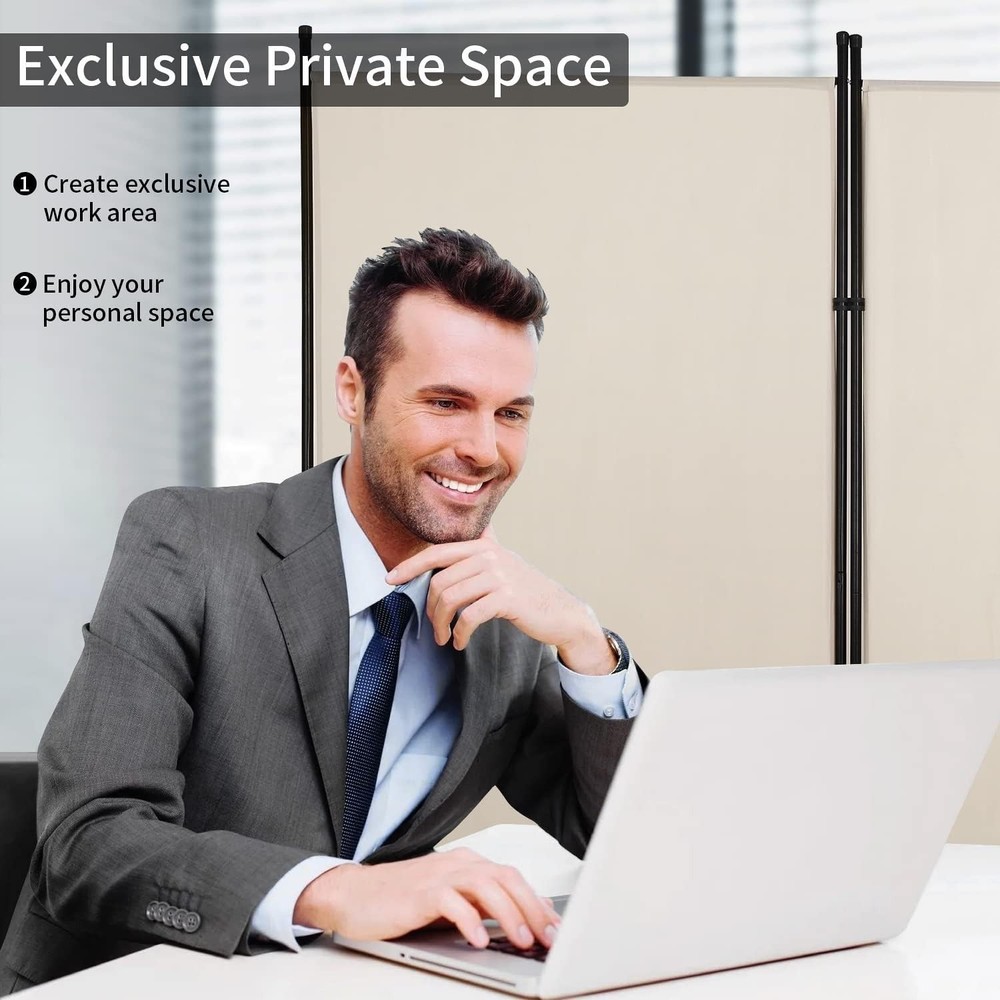 3 Panel Room Divider Folding Privacy Screen 5.9FT Partition Room Separators W/