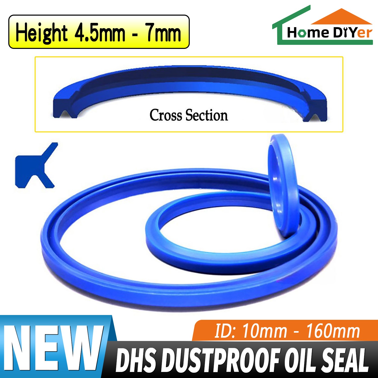 PU Oil Seal U-Cup DHS For Piston/Hydraulic Rod Dustproof Rings ID 10-160mm