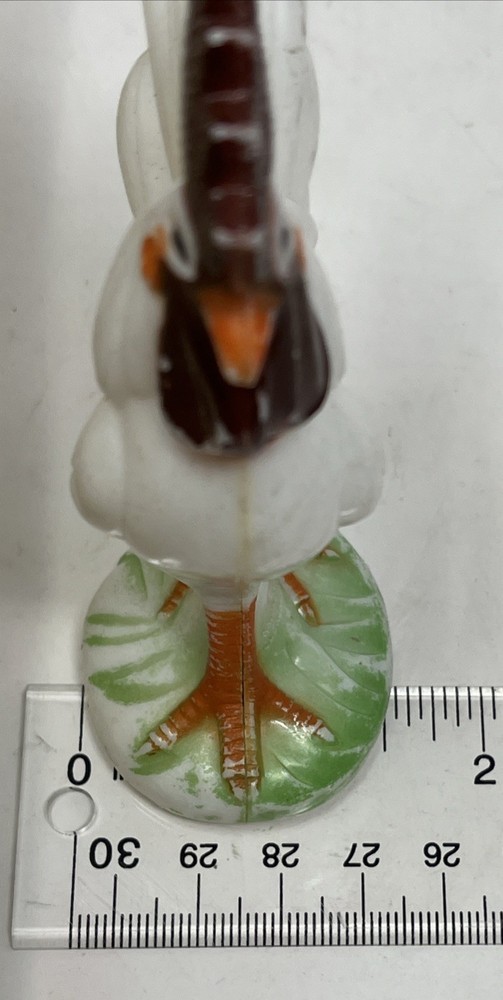 Vintage Knickerbocker Hard Plastic Rooster White 4.5” Easter
