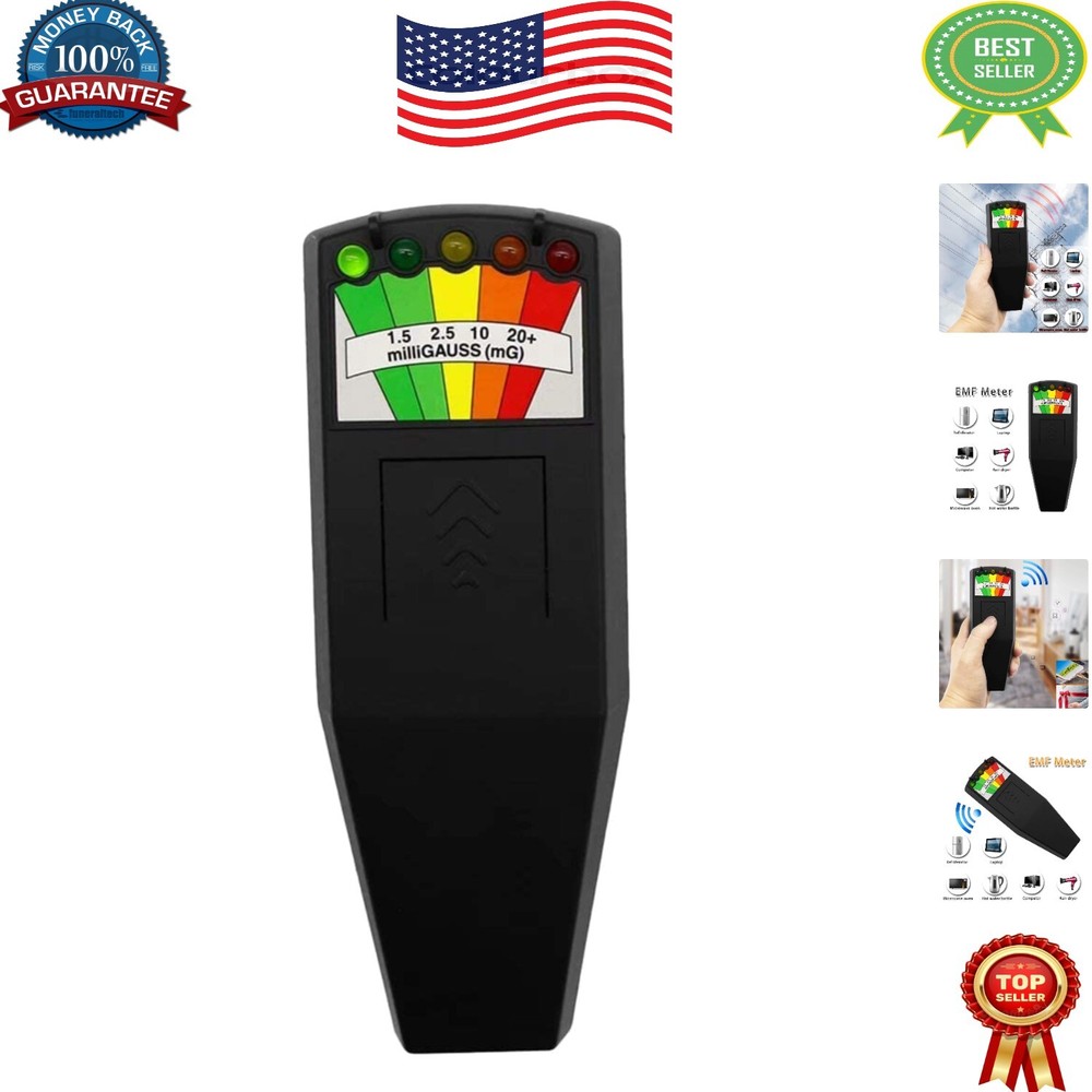 Black EMF Meter - Precise Radiation Detector for Ghost Hunting & EMF Inspections