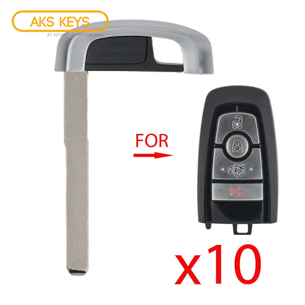New Smart Remote Emergency Key Blade Insert Replacement for Ford (10 Pack)