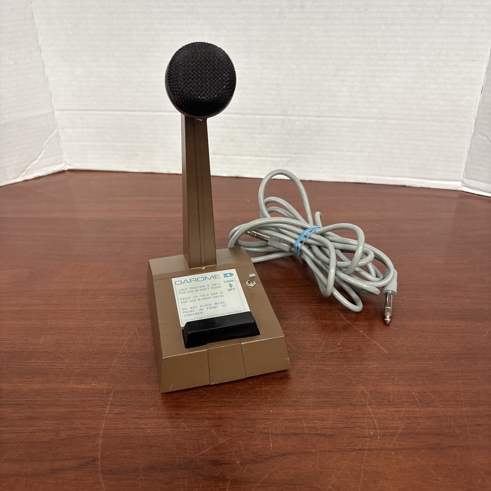 Vintage Darome Model 491B Intercom Microphone Brown Metal