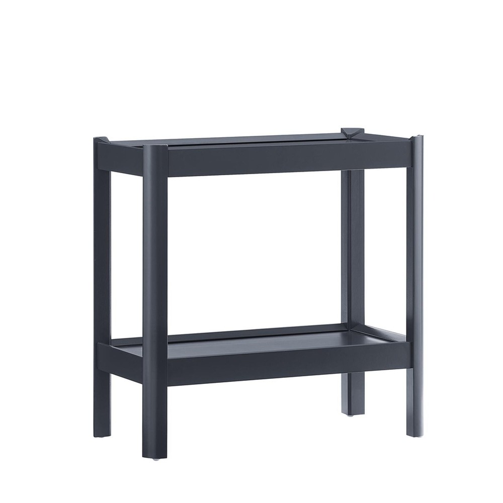 Modern Matte Black Nightstand - Solid Poplar & MDF Build, Functional Shelves,