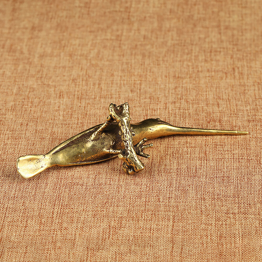 Small Solid Brass Bird Figurines Antique Statue Hummingbird Tea Knife Home Decor