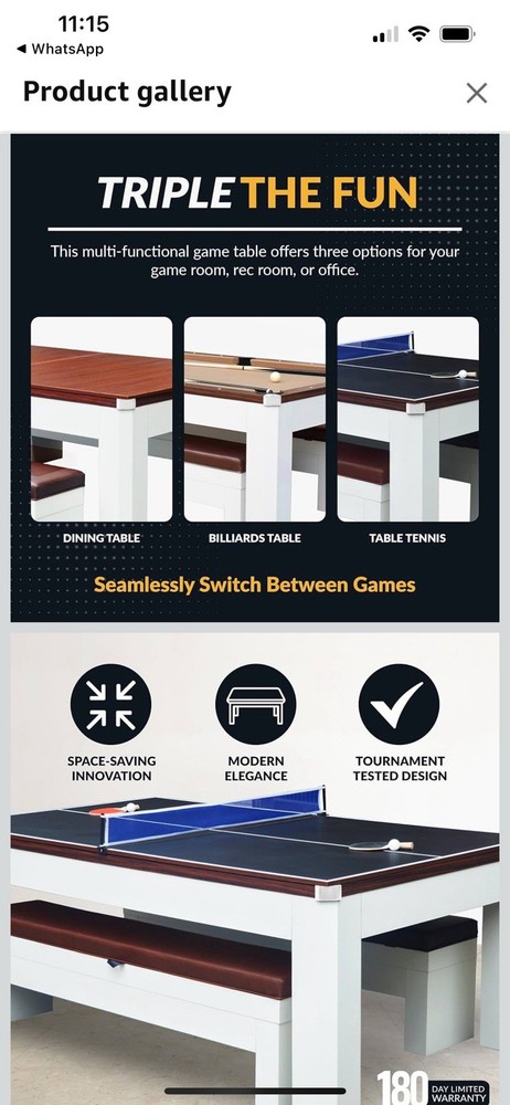 3 in 1 pool,ping pong and dining table