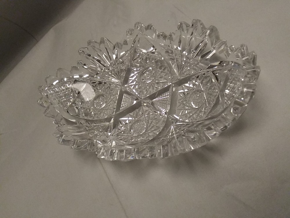 ABP Cut Crystal Sawtooth Celery Dish
