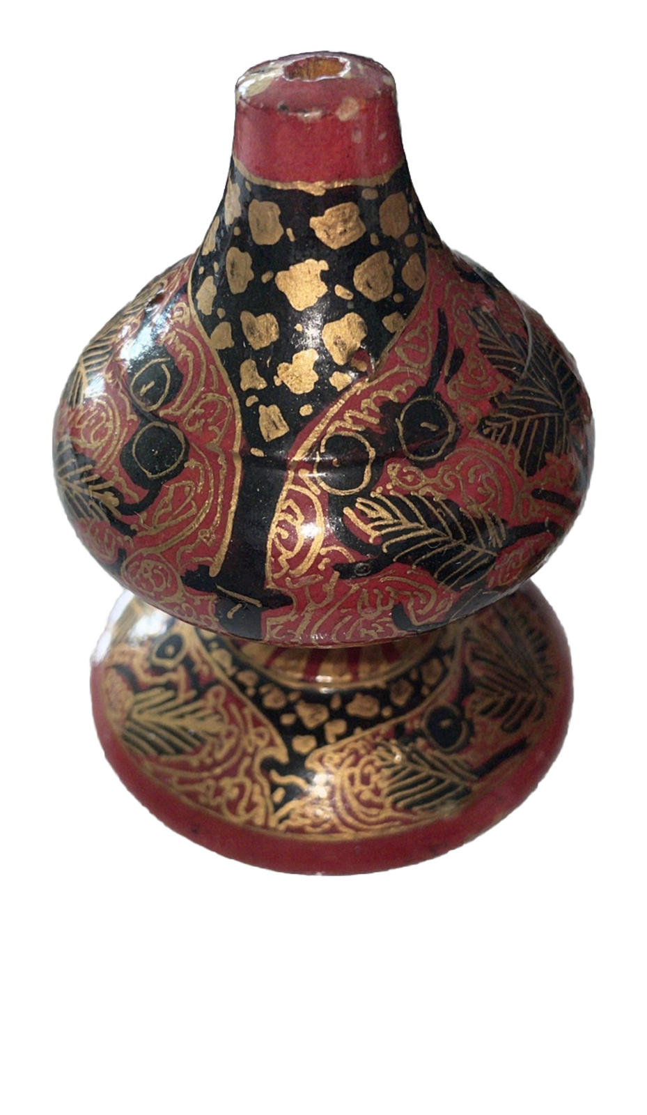 Set Of Vintage Paper Mache Incense Stick Holder 3.25" Hand Painted Lacquered