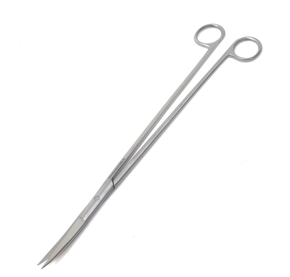 Aquascaping Fish Aquarium Cleaning Scissors Curved 12" Sharp/Sharp, Long Handle