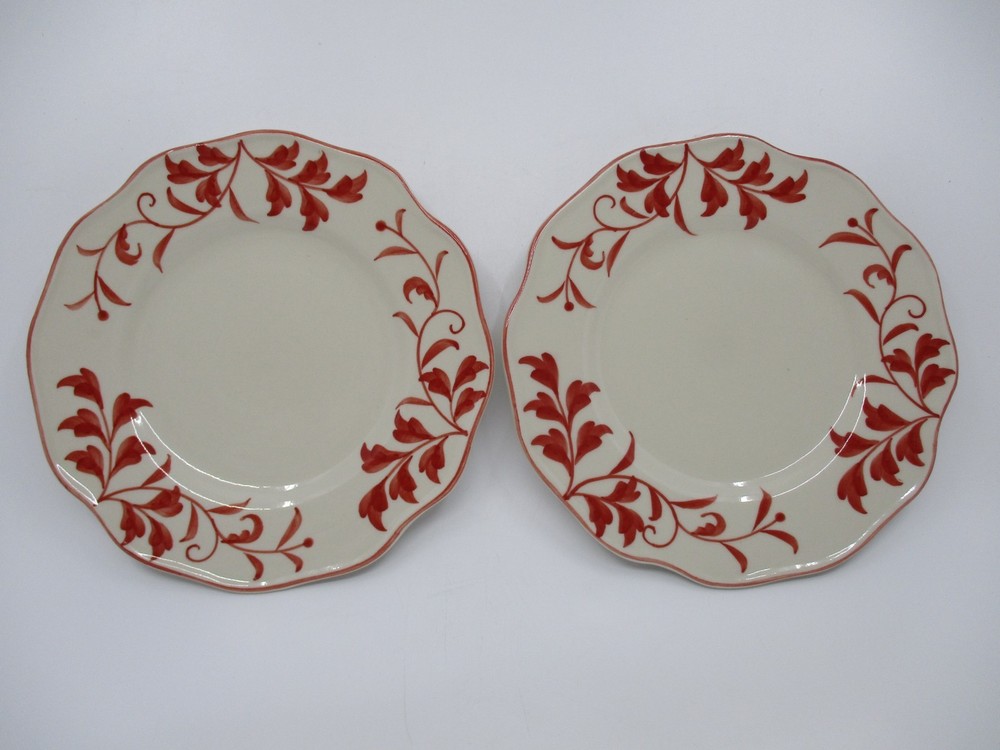 SADEK RED LEAF - 2 SALAD PLATES - 7 3/4"  0909E