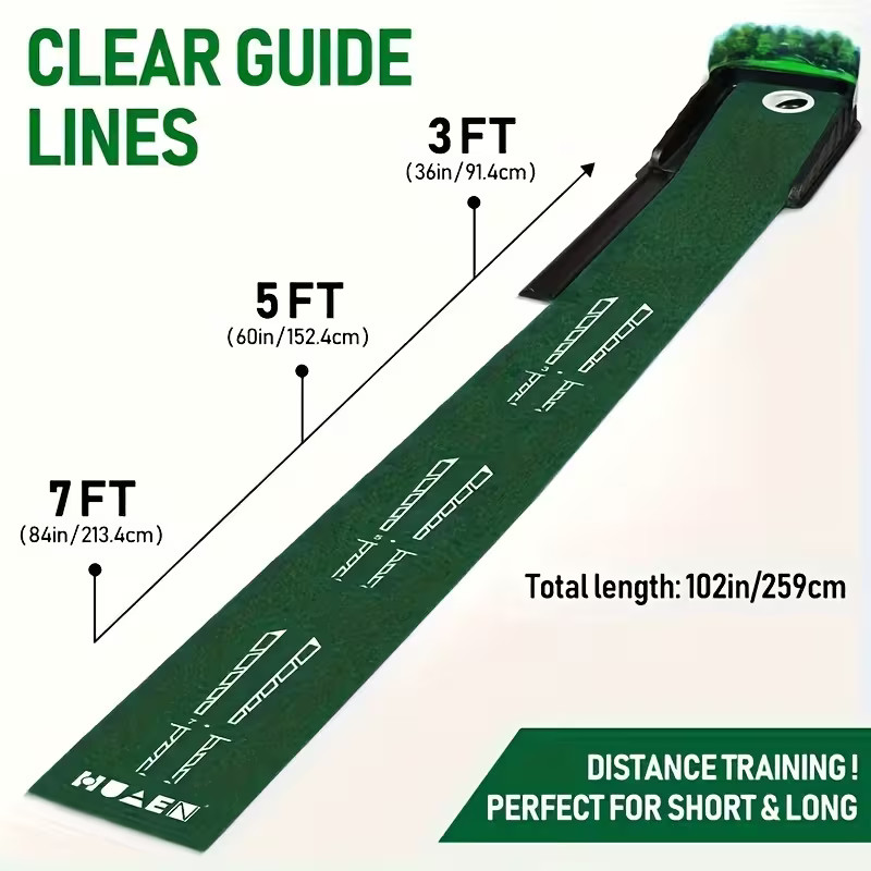 Golf Putting Mat - A Professional Putting Set Featuring an Automatic Ball Return