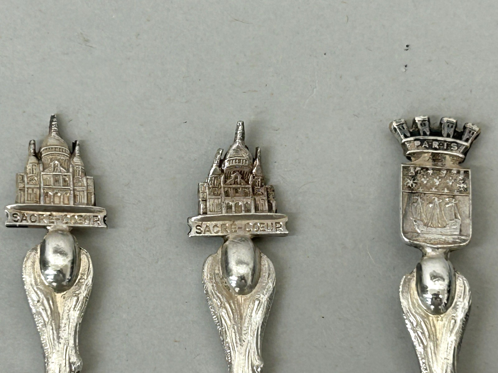 750 German Silver Spoon Lot Paris Souvenir 5" 108g