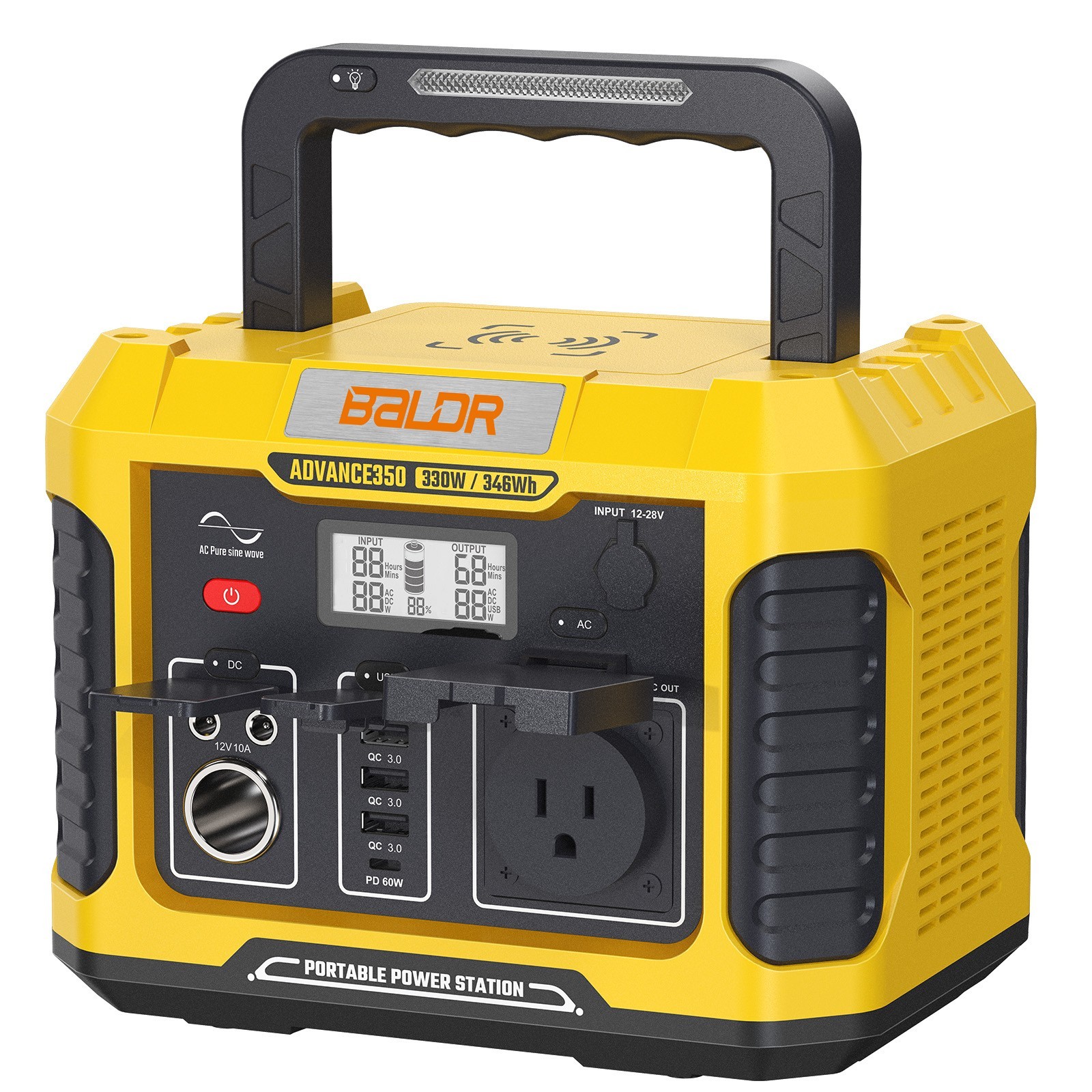 BALDR 330W Portable Power Station,346Wh Solar Generator Backup Battery