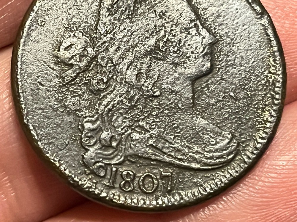 1807 Draped Bust Large Cent One Penny- Fine Details