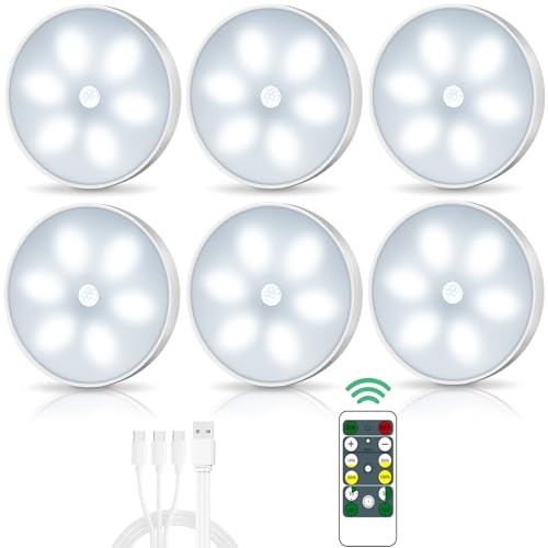 LED Closet Lights Wireless Motion Sensor Puck Light with Remote Control,USB