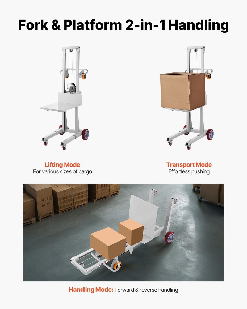 Upgraded Manual Winch Stacker with 400lb Static Load and Dynamic Motion