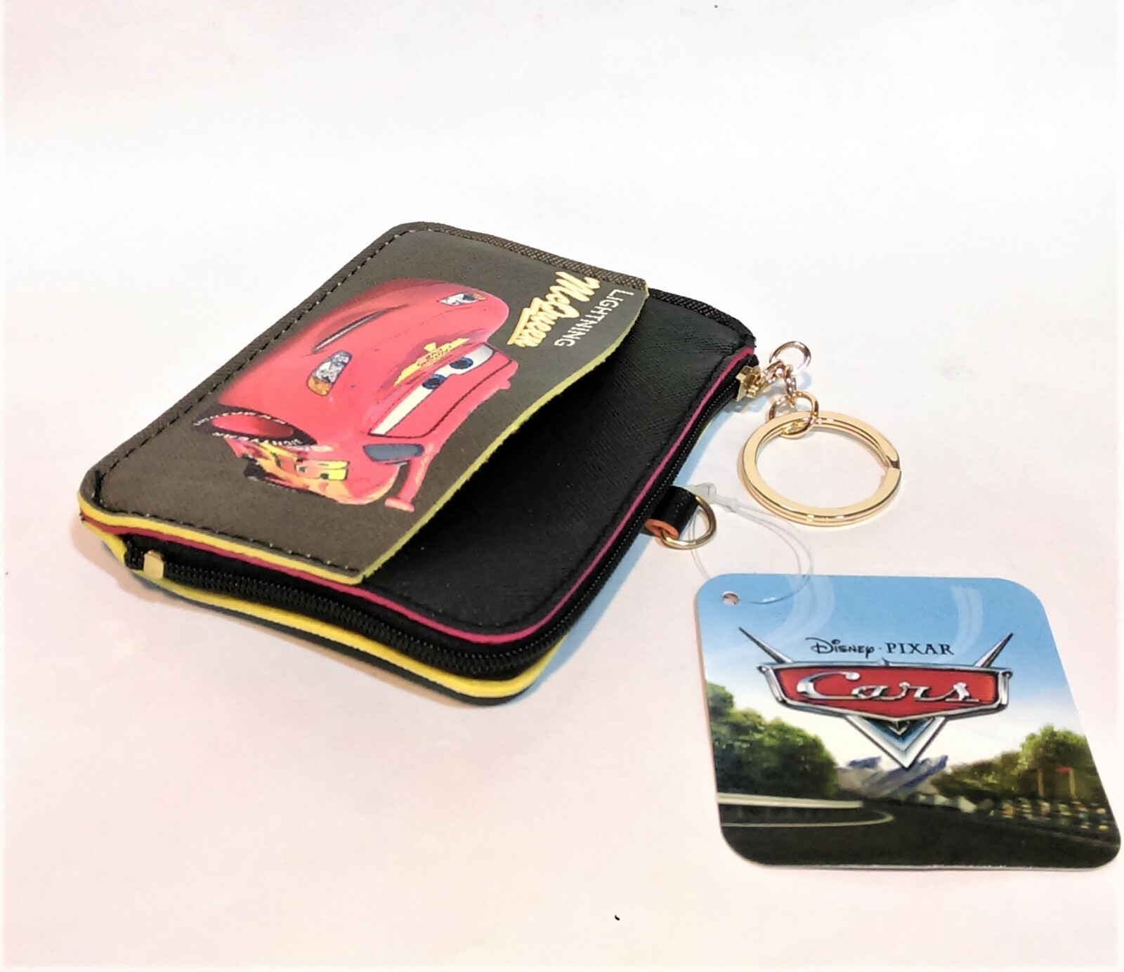 Pixar Car Lightning Mcqueen Wallet Coin Purse Card Holder Case Pouch Bag Lanyard