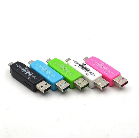 3pcs TF Card Reader USB2.0 High Speed Cellphone Micro-USB OTG Memory Card Reader