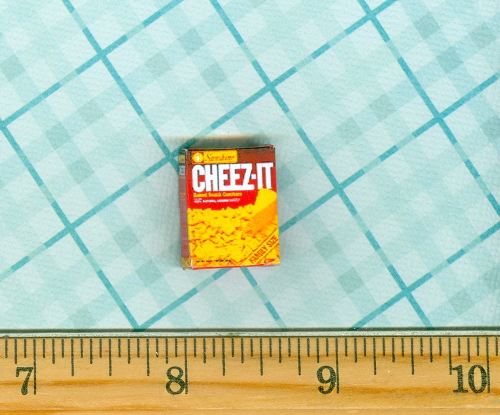 DOLLHOUSE MINIATURES Size Cheese Snack Cracker BOX