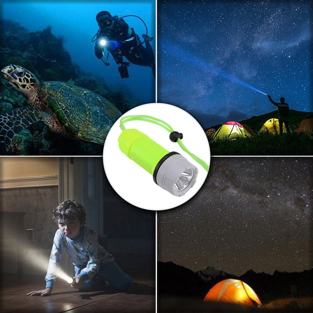 Waterproof Strong Light LED Scuba Diving Underwater Flashlight Torch Lamp