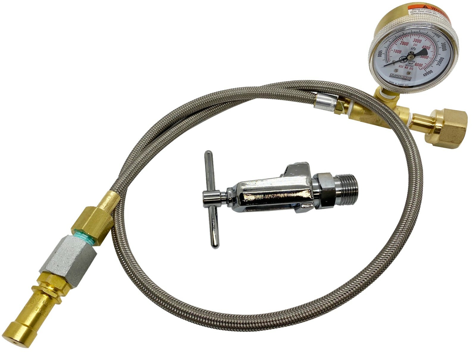 Transfill / Homefill to CGA-540 & CGA-870 Oxygen Tank w/36" 3,000 PSI