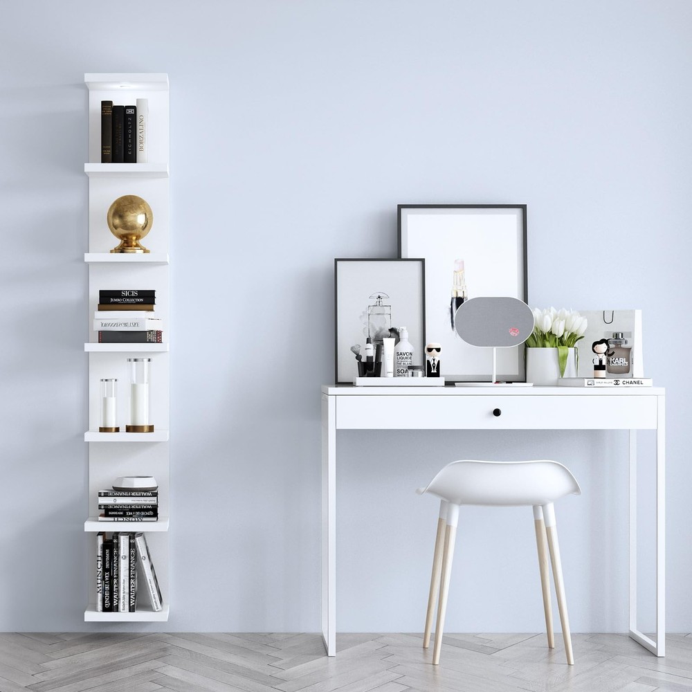 Versatile 7 Tier Wall Shelf Unit,White Lack Wall Shelf,Display Floating Shelf...